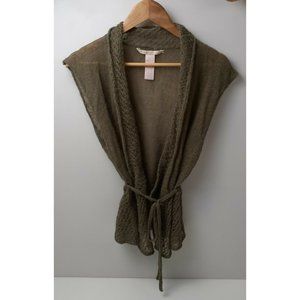 Simply Flawless© Women's L Tan Loose Knit Mohair Lightweight Cardigan Sweater